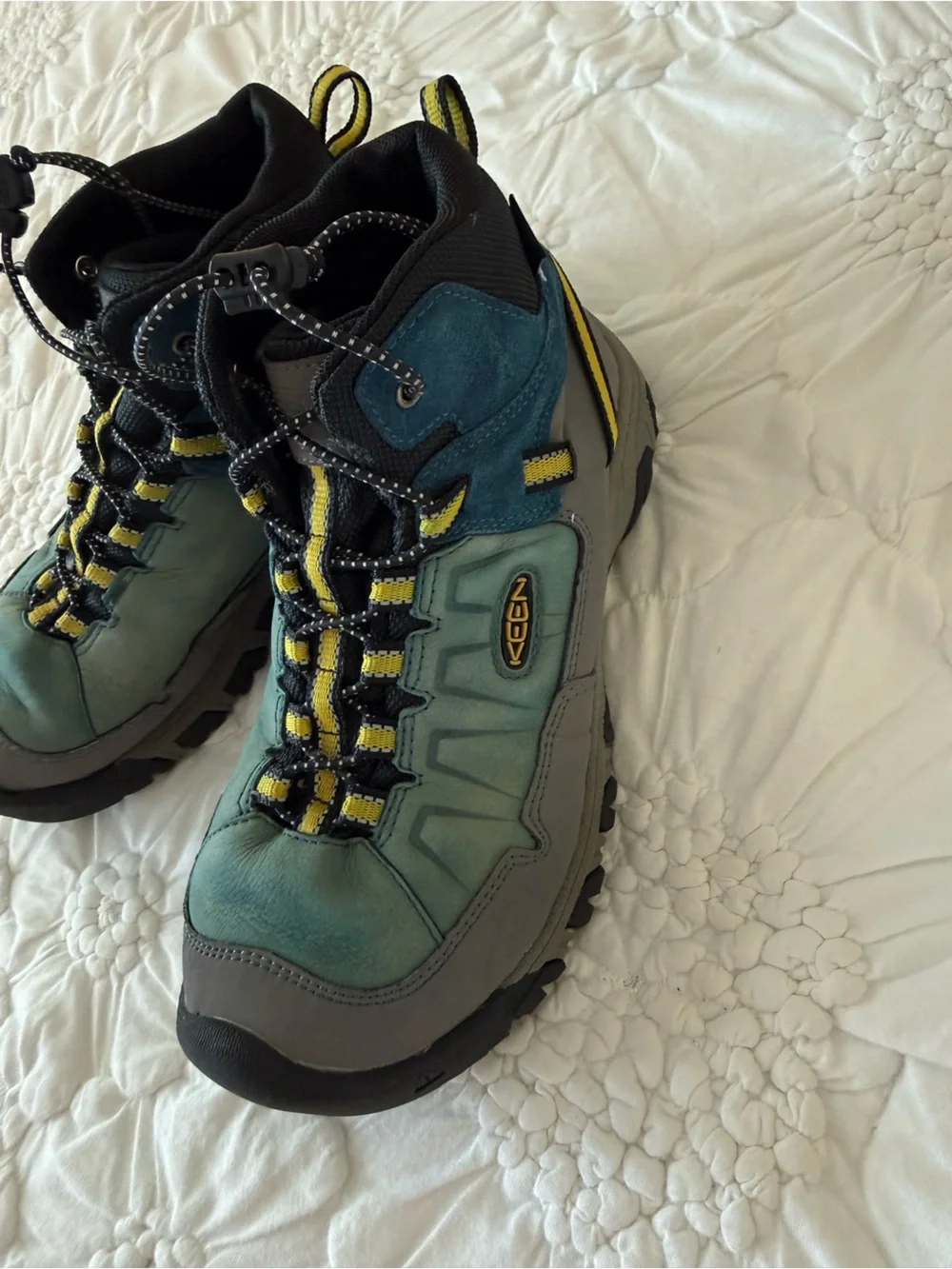 KEEN Kids' Gray & Teal Waterproof Hiking Boots